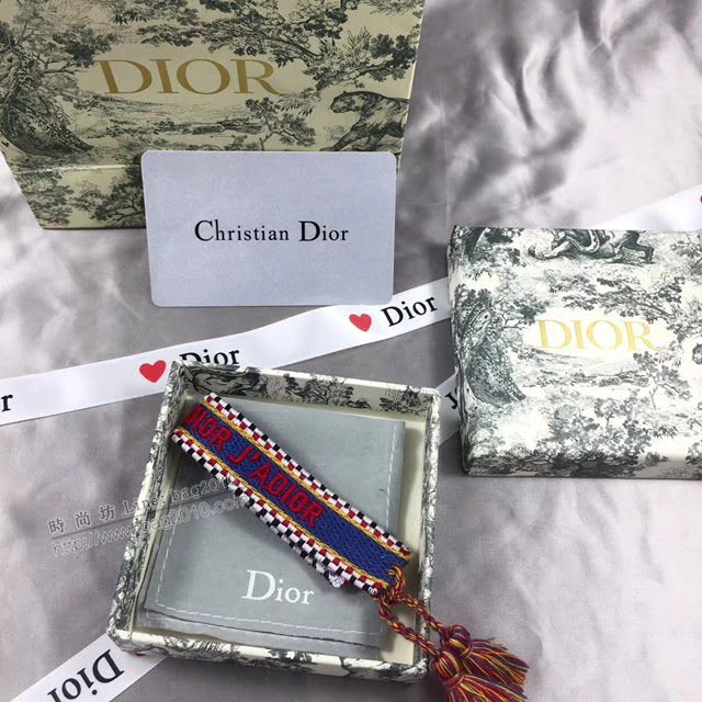 Dior飾品 迪奧經典熱銷款刺繡針織手環 迪奧DIOR編織伸縮流蘇手繩  zgd1225